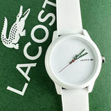 Lacoste 12.12 White Dial White Silicone Strap Watch for Men - 2011069 Authentic Buy Shop Now