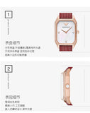 Emporio Armani Gianni T Bar Two-Hand Mother of Pearl Dial Red Leather Strap Watch For Women - AR11467 Authentic Buy Shop Now