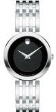 Movado Esperanza 28mm Black Dial Silver Steel Strap Watch For Women - 0607051 Authentic Buy Shop Now