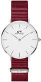 Daniel Wellington Roselyn 3A Petite White Dial Ruby Red NATO Strap Watch For Women - DW00100292 Authentic Buy Shop Now