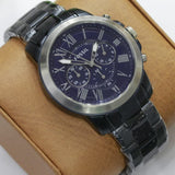 Fossil Grant Chronograph Blue Dial Blue Steel Strap Watch for Men - FS5230 Authentic Buy Shop Now