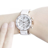 Marc Jacobs Rock Chronograph White Dial White Silicone Strap Watch for Women - MBM2547 Authentic Buy Shop Now