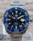Tag Heuer Aquaracer Calibre 5 Blue Dial Silver Steel Strap Watch for Men - WAY201B.BA0927 Authentic Buy Shop Now