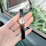 Gucci Diamantissima Diamonds Mother of Pearl Dial Black Leather Strap Watch For Women - YA141511 Authentic Buy Shop Now