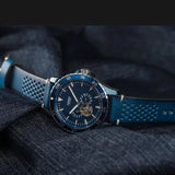 Fossil Crewmaster Sports Automatic Blue Dial Blue Leather Strap Watch for Men - ME3149 Authentic Buy Shop Now