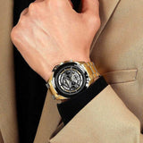 Maserati Traguardo Skeleton Black Dial Gold Steel Strap Watch For Men - R8873612058 Authentic Buy Shop Now
