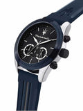 Maserati Traguardo Chronograph Blue Dial Black Silicone Strap Watch For Men - R8871612046 Authentic Buy Shop Now