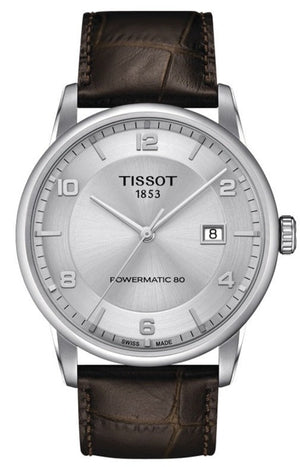 Tissot Luxury Powermatic 80 Silver Dial Brown Leather Strap Watch For Men - T086.407.16.037.00 Authentic Buy Shop Now