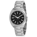 Gucci GG2570 Quartz Black Dial Silver Steel Strap Watch For Men - YA142401 Authentic Buy Shop Now