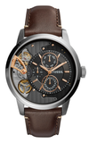 Fossil Townsman Automatic Black Dial Brown Leather Strap Watch for Men - ME1163 Authentic Buy Shop Now
