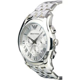Emporio Armani Velente Chronograph Quartz Silver Dial Silver Steel Strap Watch For Men - AR1702 Authentic Buy Shop Now
