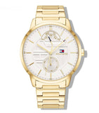 Tommy Hilfiger Hunter White Dial Gold Steel Strap Watch for Men - 1791609 Authentic Buy Shop Now
