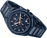 Maserati Stile Chronograph Blue Dial Blue Steel Strap Watch For Men - R8873642008 Authentic Buy Shop Now