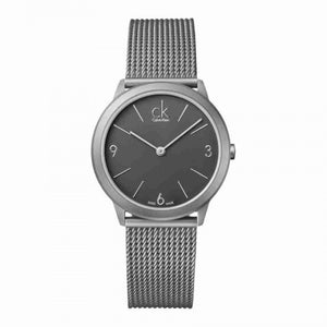Calvin Klein Minimal Grey Dial Silver Mesh Bracelet Watch for Men - K3M52154 Authentic Buy Shop Now