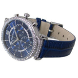 Swarovski Passage Chrono Crystal Blue Dial Blue Leather Strap Watch for Women - 5580342 Authentic Buy Shop Now