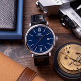 IWC Portofino '150 Years Edition' Automatic Blue Dial Black Leather Strap Watch for Men - IW356518 Authentic Buy Shop Now