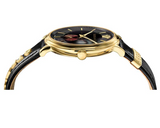 Versace V-Circle Manifesto Edition Black Dial Black Leather Strap Watch for Men - VBQ050017 Authentic Buy Shop Now