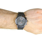 Hugo Boss Rafale Chronograph Grey Dial Black Leather Strap Watch For Men - HB1513445 Authentic Buy Shop Now