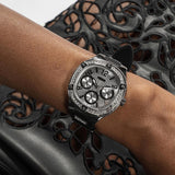 Guess Duchess Crystals Silver Dial Black Silicon Strap Watch For Women - GW0619L1 Authentic Buy Shop Now