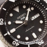 Seiko 5 Sport Automatic Black Dial Black Silicone Strap Watch For Men - SRPD65K3 Authentic Buy Shop Now