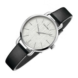 Calvin Klein Even Silver Black Leather Strap Watch for Women - K7B231C6 Authentic Buy Shop Now