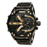 Diesel Big Daddy Chronograph Black Dial Black Steel Strap Watch For Men - DZ7312 Authentic Buy Shop Now