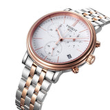 Tissot Carson Premium Chronograph White Dial Two Tone Steel Strap Watch For Men - T122.417.22.011.00 Authentic Buy Shop Now