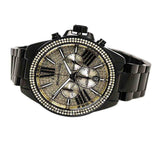 Michael Kors Wren Chronograph Gold Dial Black Steel Strap Watch for Women - MK5961 Authentic Buy Shop Now