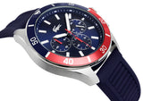 Lacoste Tiebreaker Chronograph Blue Dial Blue Silicon Strap Watch for Men - 2011154 Authentic Buy Shop Now