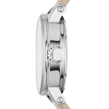 Fossil Boyfriend Automatic Skeleton Silver Dial White Leather Strap Watch for Women - ME3069 Authentic Buy Shop Now