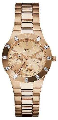 Guess Glisten Multifunction Quartz Rose Gold Dial Rose Gold Steel Strap Watch For Women - W16017L1 Authentic Buy Shop Now
