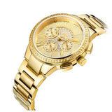 Guess Analog Chronograph Gold Dial Gold Steel Strap Watch for Men - W0075G5 Authentic Buy Shop Now