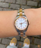 Tissot T Classic PR100 Mother of Pearl Dial Two Tone Steel Strap Watch for Women - T101.010.22.111.01 Authentic Buy Shop Now