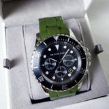 Michael Kors Everest Chronograph Black Dial Green Silicone Strap Watch For Men - MK8981 Authentic Buy Shop Now