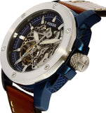 Fossil Modern Machine Automatic Skeleton Silver Dial Brown Leather Strap Watch for Men - ME3135 Authentic Buy Shop Now