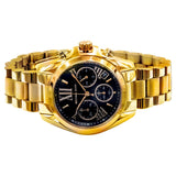 Michael Kors Bradshaw Chronograph Black Dial Gold Steel Strap Watch For Women - MK6959 Authentic Buy Shop Now