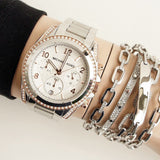 Michael Kors Blair Chronograph Silver Dial Silver Steel Strap Watch for Women - MK5459 Authentic Buy Shop Now
