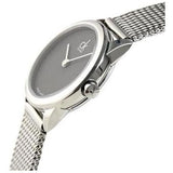 Calvin Klein Minimal Grey Dial Silver Mesh Bracelet Watch for Women - K3M2312X Authentic Buy Shop Now