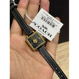 Coach Black Square Dial Black Leather Strap Watch for Women - 14503695 Authentic Buy Shop Now