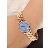 Marc Jacobs Mini Baker Blue Dial Rose Gold Steel Strap Watch for Women - MBM3285 Authentic Buy Shop Now