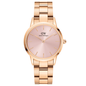 Daniel Wellington Iconic Link Unitone Rose Gold Dial Rose Gold Steel Strap Watch For Women - DW00100401 Authentic Buy Shop Now