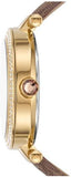 Michael Kors Parker Three Hand Gold Dial Brown Leather Strap Watch For Women - MK2973 Authentic Buy Shop Now