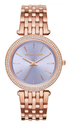 Michael Kors Darci Purple Dial Rose Gold Steel Strap Watch for Women - MK3400 Authentic Buy Shop Now