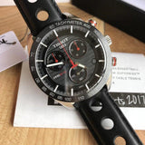 Tissot PRS 516 Chronograph Black Dial Black Leather Strap Watch For Men - T100.417.16.051.00 Authentic Buy Shop Now