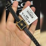 Coach Black Square Dial Black Leather Strap Watch for Women - 14503695 Authentic Buy Shop Now