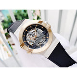 Maserati Potenza Automatic Skeleton Grey Dial Black Leather Strap Watch For Men - R8821108037 Authentic Buy Shop Now