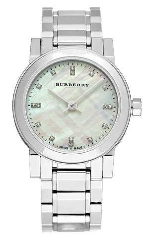 Burberry The City Diamonds Mother of Pearl Dial Silver Steel Strap Watch for Women - BU9224 Authentic Buy Shop Now