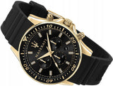 Maserati SFIDA Chronograph Black Dial Rubber Strap Watch For Men - R8871640001 Authentic Buy Shop Now