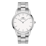 Daniel Wellington Iconic Link White Dial Silver Steel Strap Watch for Women - DW00100203 Authentic Buy Shop Now