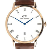 Daniel Wellington Dapper St Mawes White Dial Brown Leather Strap Watch For Men - DW00100083 Authentic Buy Shop Now